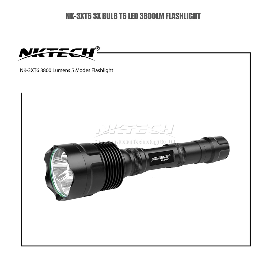 Lâmpada para Caminhadas ao ar Andar de Bicicleta Nktech Levou Lanterna Lâmpada 3800 Lumens 3x 5-modos Torch Super Bright Livre Camping Nk-3xt6 Xml-t6 10 NKTECH NK-3XT6 XML-T6 LEVOU Lanterna Lâmpada 3800