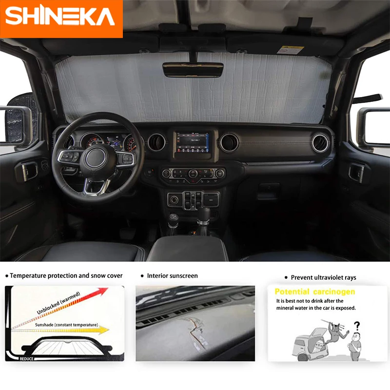 Солнцезащитный козырек SHINEKA солнцезащитный для Jeep Wrangler JL JLU 2018 2019 аксессуары 2 4