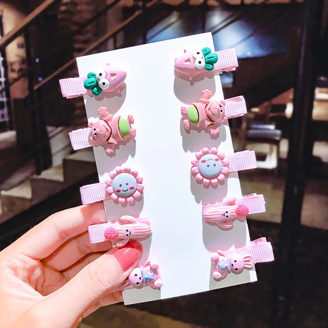 10PCS/Set New Girls Cute Cartoon Ice Cream Unicorn Hair Clips Kids Lovely Hairpins Headband Barrettes Fashion Hair Accessories 30