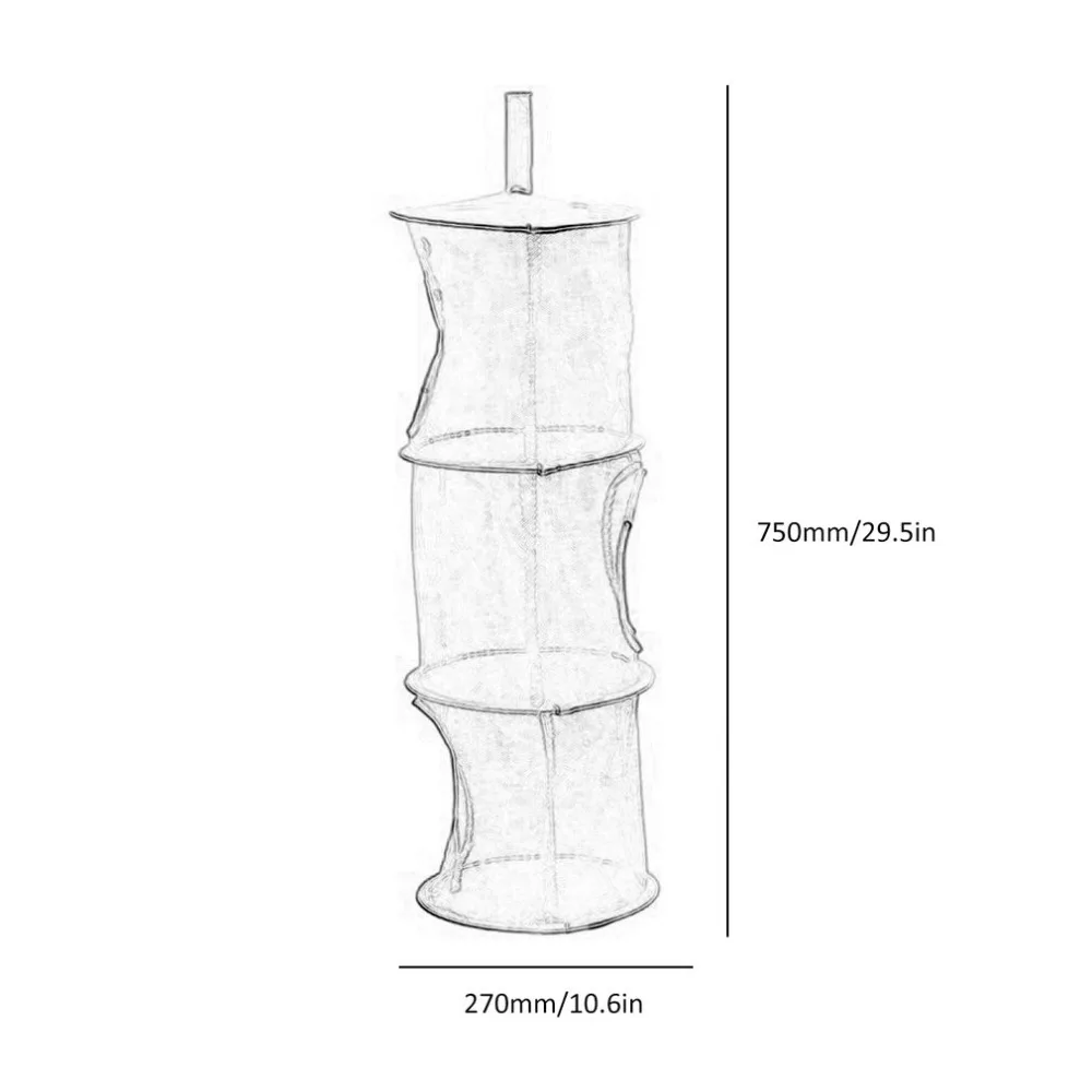 3 Слои сельское хозяйство сушилка из высококачественного дышащего материала сумка подвесные шкафы для хранения сетка клетка складной нижнее бельё для девочек сушки корзина сетки