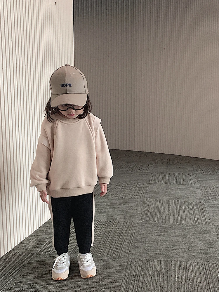 Goede Herfst en Winter Jongens en Meisjes Casual Katoen Kant Strip Mode Broek Baby Trui Rechte Broek Kinderen Gebreide Broek