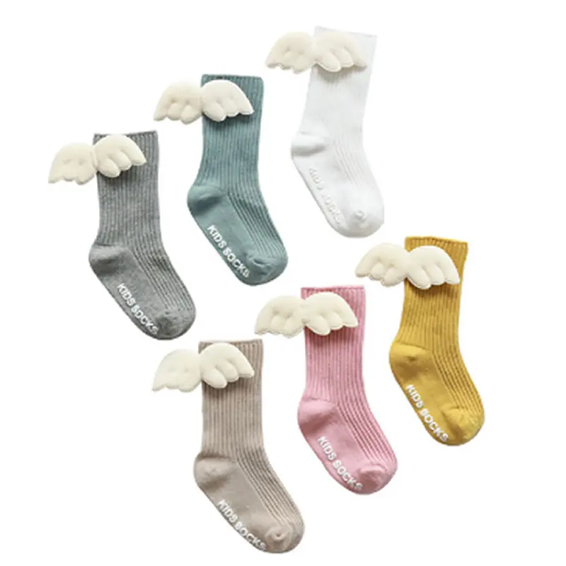 Baby Stockings Cotton Baby Girl Crew Leg Warmers Angel Wings Children Loose Summer Cute Kids Bunching Legwarmers