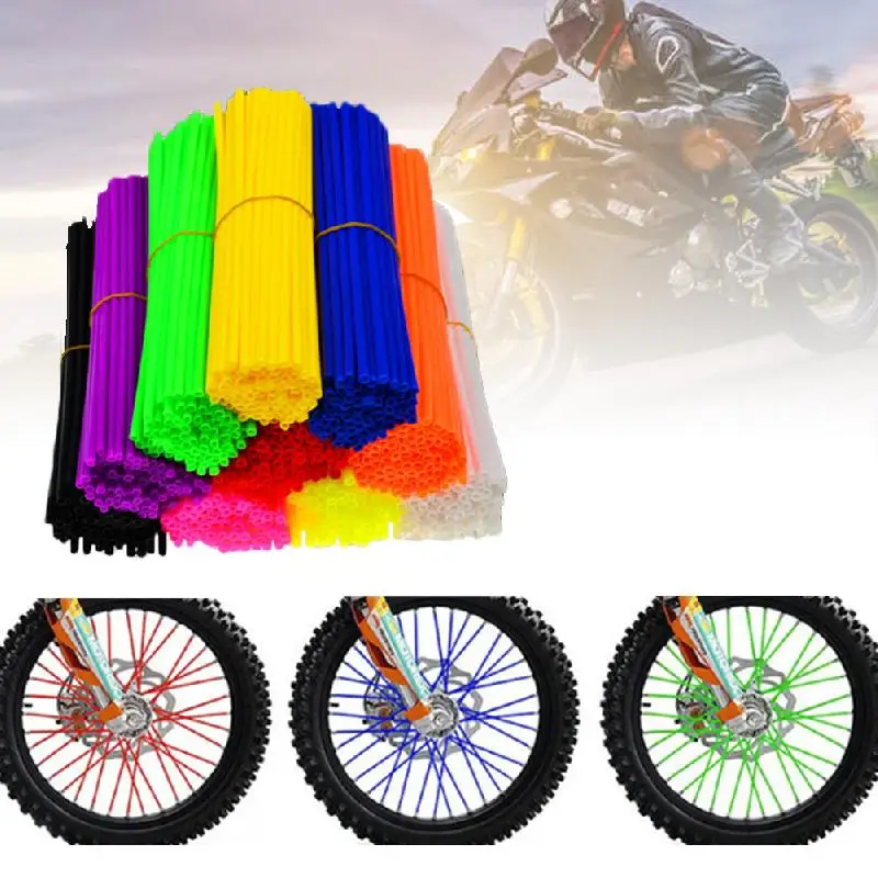 72 Pcs Motorcycle Accessories Universal Spoke Skins Covers 17 cm/6