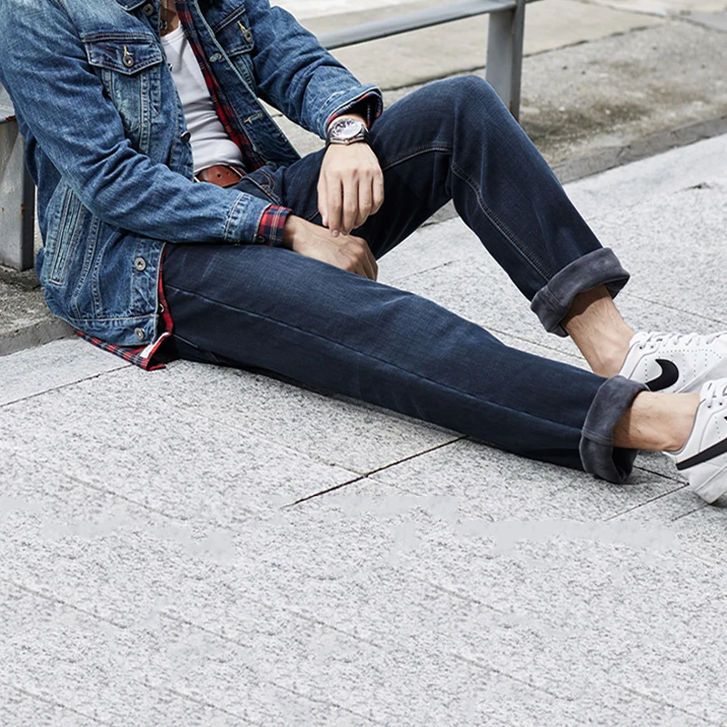 Мужские джинсы для Для мужчин Slim Fit Брюки джинсовые дизайнерские брюки Повседневное темно-синие джинсы скинни Homme штаны Мягкие байкерские штаны Hombre