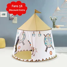 1,23 м детская палатка Tipi индийский мультяшный круглый низ детская игровая палатка портативная Принцесса замок игровой домик висячий флаг детские палатки