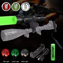 1 Режим 400 ярд 3 Светильник Цвет(зеленый/красный/белый) Охота вспышки светильник Перезаряжаемые светодиодный тактический вспышки светильник фонарь