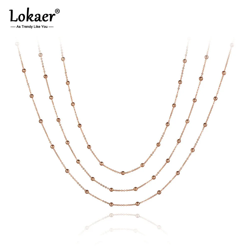Lokaer Gargantilla De Cadena De Tres Capas De Acero Inoxidable Para 