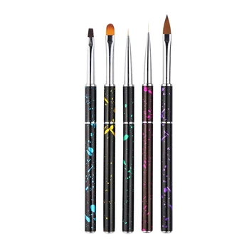 

5Pcs Carving Brush Nail Art Liner Brush Hook Flower Pen UV Gel Painting Nail Brush Pen Set Liner Nail Brush