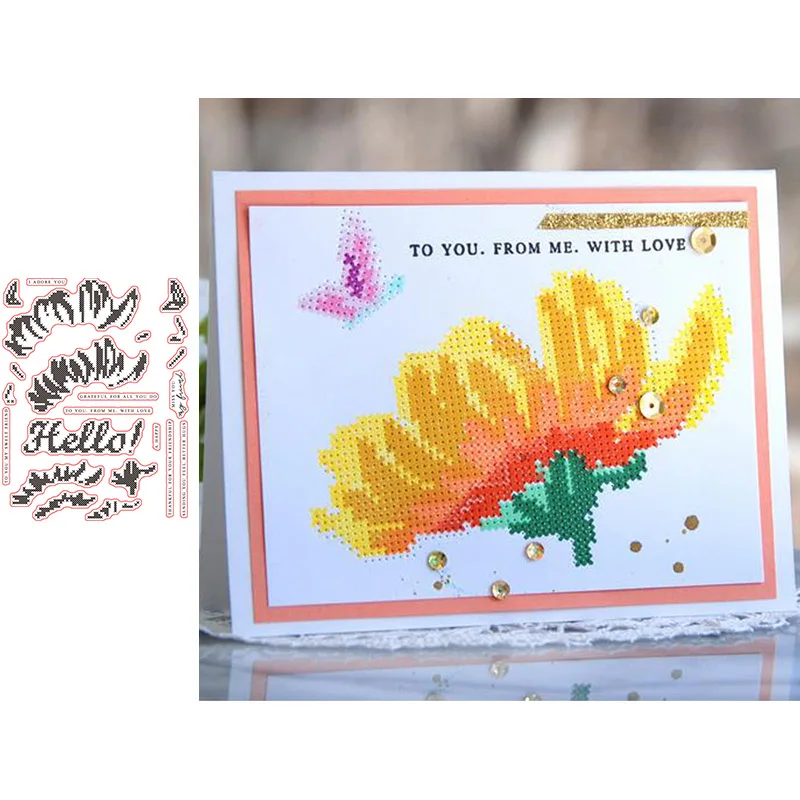 Hello wild Flowers шаблон печатает прозрачный силиконовый штамп/печать для DIY Скрапбукинг/фотоальбом Декор карты делая модель