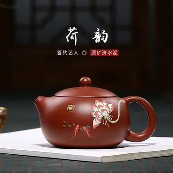 

Xi shi recommended undressed ore qing cement pure handmade pot lotus rhyme pot of tea quality goods the teapot