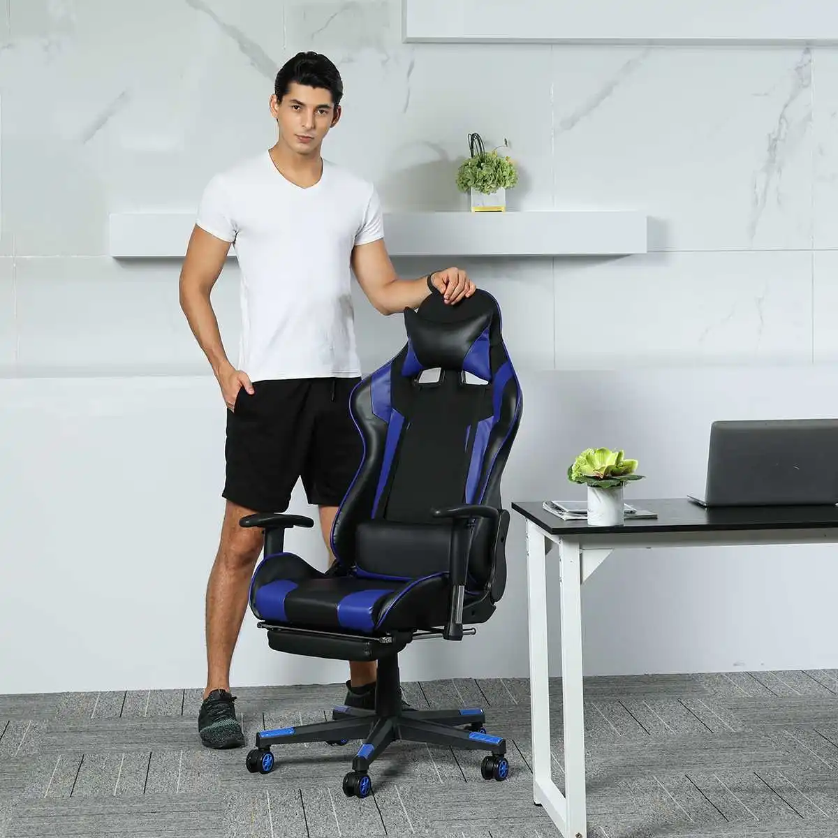 180° Wcg Gaming Chair Ergonomic Computer Chair Office Chair Lying and Lifting Armchair Footrest home Cafe games competitive seat