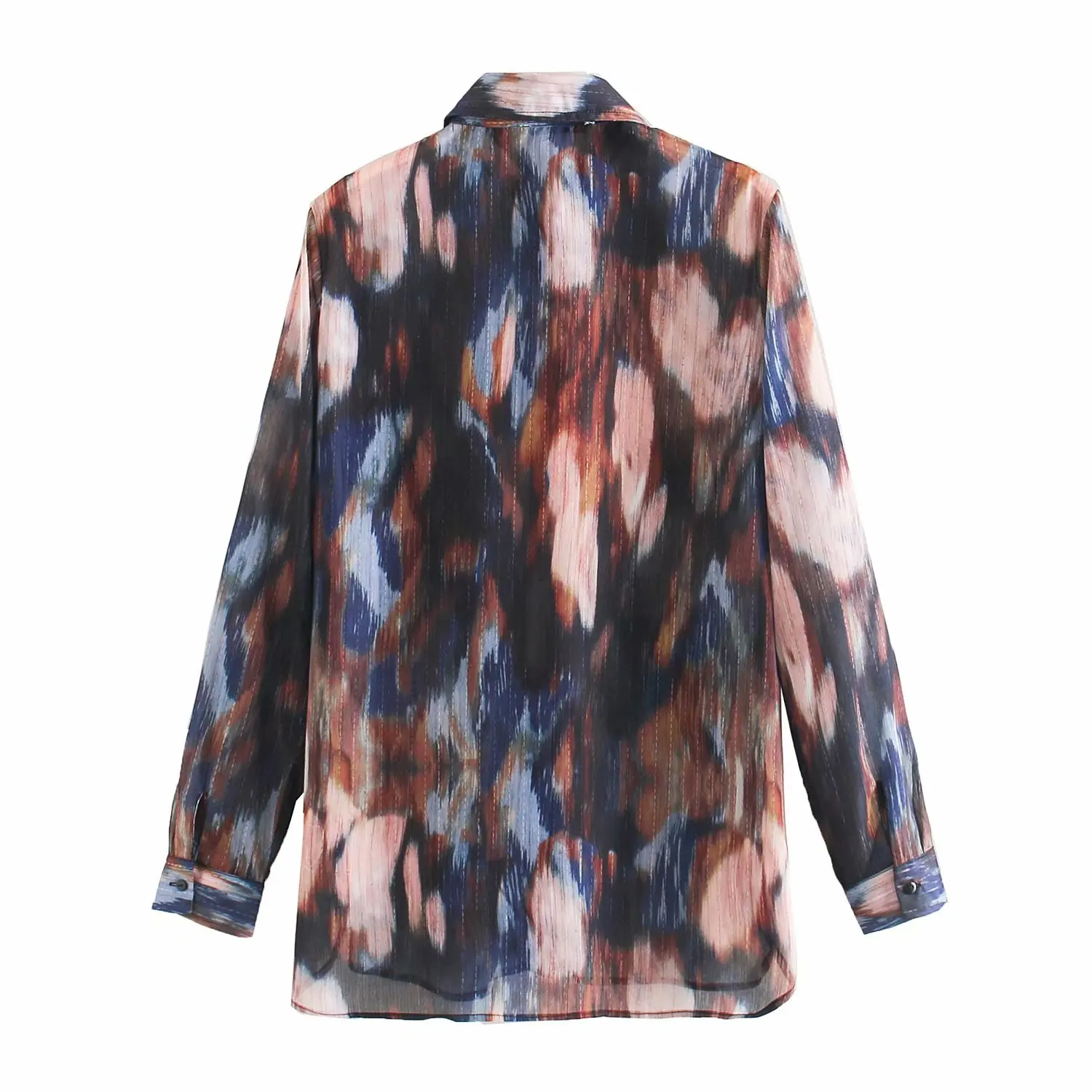 Koop Metallic Kleur Printing Lange Mouwen Vrouwen Tops Boyfriend Stijl Shirts 2020 Zomer Tops