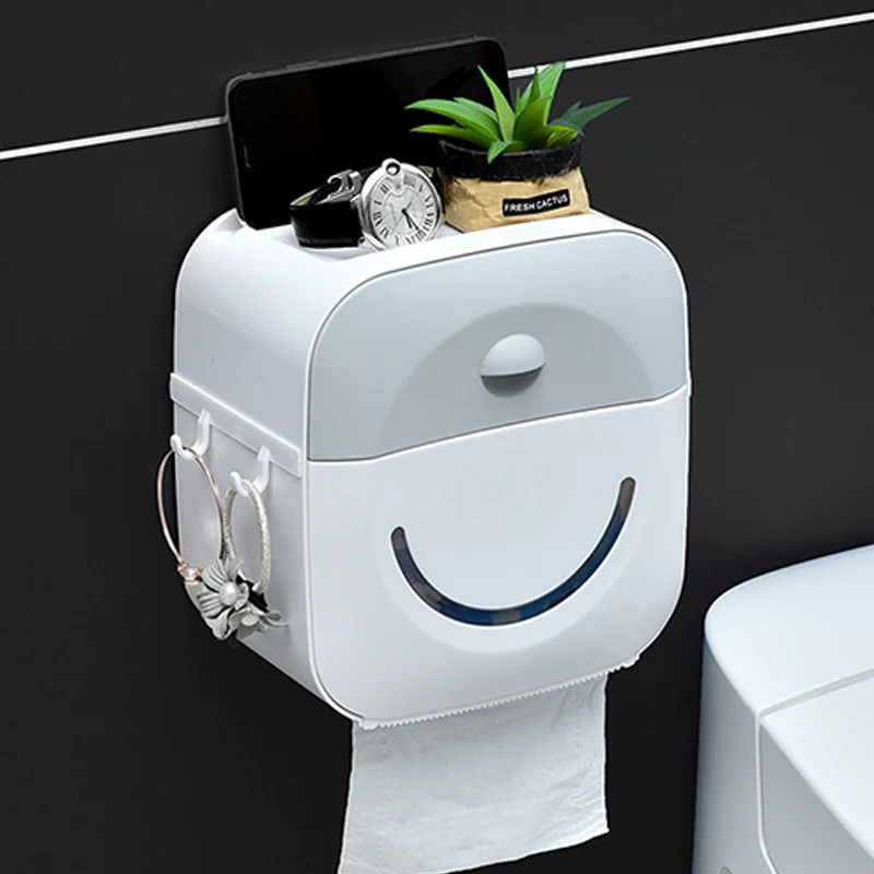 Водонепроницаемый держатель для бумажных полотенец, держатель для туалетной бумаги, настенный держатель для туалетной бумаги в рулоне, чехол-подставка для туалетной бумаги - Цвет: grey