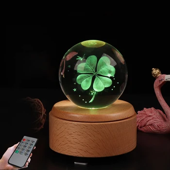 

Birthday gift for girlfriend boyfriend Bluetooth rotating crystal ball romantic best friend wooden music box bottom seat