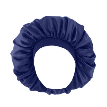 

Women Soft Pure Satin Silk Sleeping Cap Night Sleep Hat Hair Care Scarves Bonnet Night Cap Black/Silver/Navy Blue