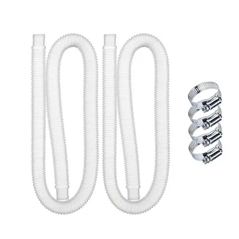 

2PC Liquid change hose with 4PC fixed clamp Above Ground Accessory Pool Pump Replacement Hose inside diameter 1.25inch 1.5M long