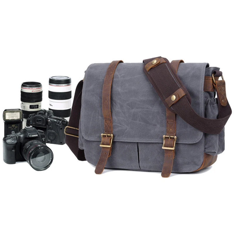 Сумка для камеры с отделением фотографий Холщовый DSLR ремень SLR повседневная