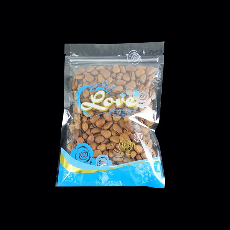 

Free shipping Blue Transparent Plastic Zipper Bag Food Packaging Zip Lock Ziplock Resealable Poly Pouch Snack Nut Dried Flower