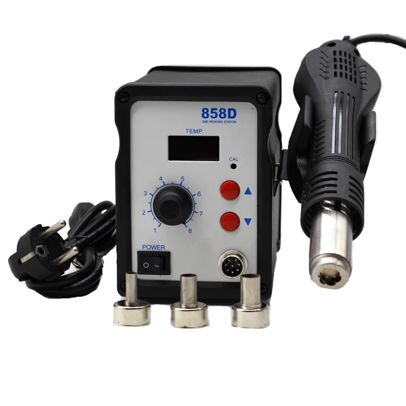 858D фена горячего воздуха SMD BGA паяльная станция промышленный фен для волос Тепловая воздуходувка Распайка паяльник сварочный инструмент 450 Вт 220 В