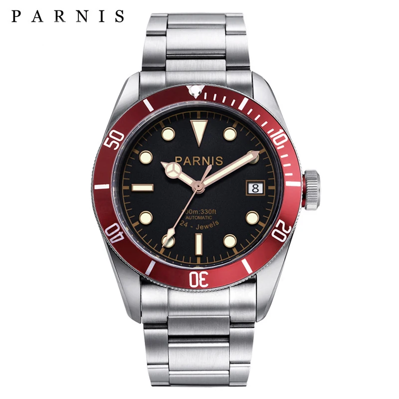 

Parnis Automatic Watch Men Stainless Steel Luminous Luxury Brand Sapphire Crystal Men's Mechanical Watches Gifts for Men