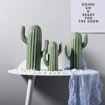 

Cactus Ceramic figurine Decor for home decoration modern nordic Plant sculpture modern art Living room