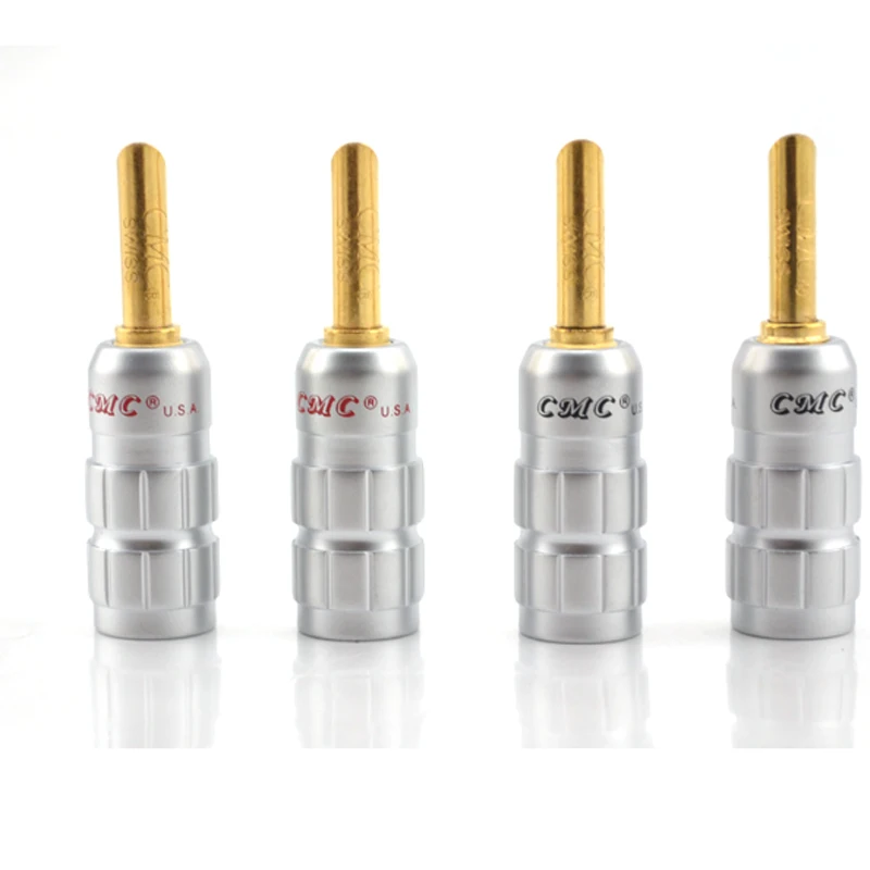 Free shipping CMC Pure Copper Speaker Cable Banana Plugs, Audio Grade connector