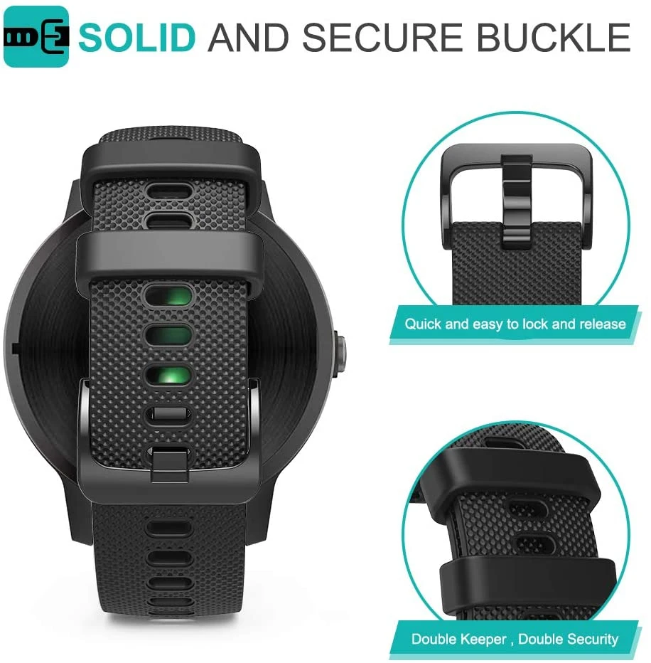 20mm Silicone Watch Strap For Garmin Vivoactive 5 Vivoactive 3 Venu SQ 2  Music Venu 2 Plus Smartwatch Band Bracelet Wristband - AliExpress
