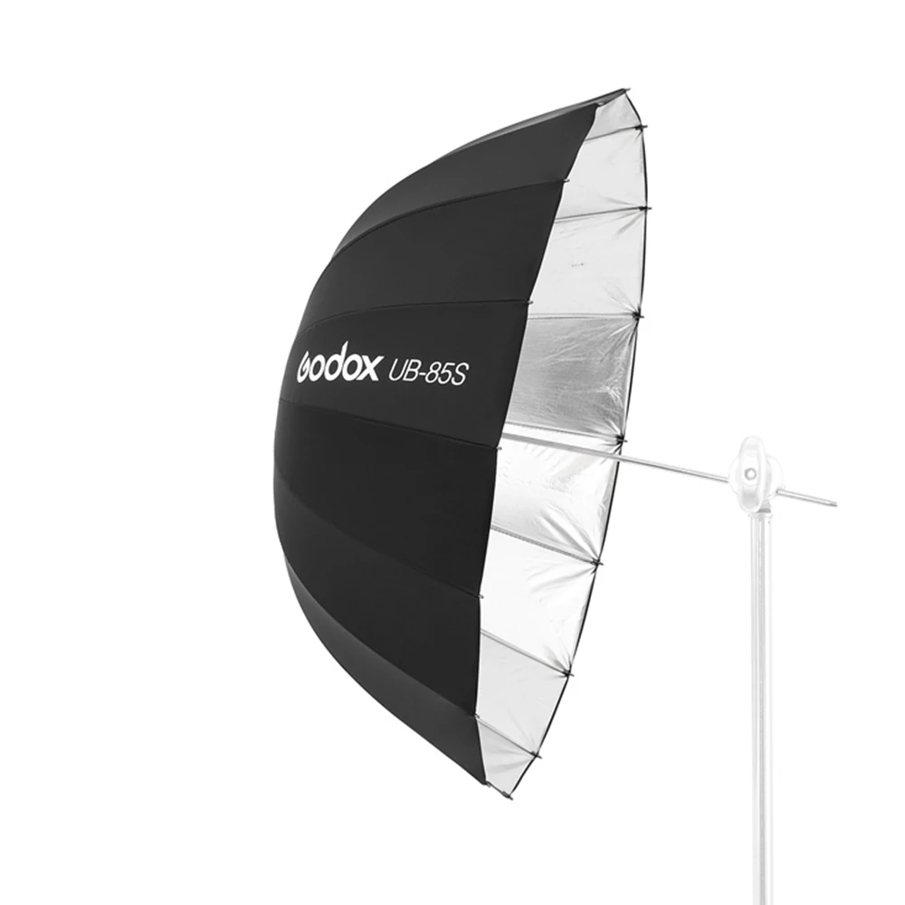 고독스 85cm 파라볼릭 블랙 반사 우산 33.5인치 UB-85S 스튜디오 조명 우산 (블랙 실버 디퓨저 커버 천 포함)