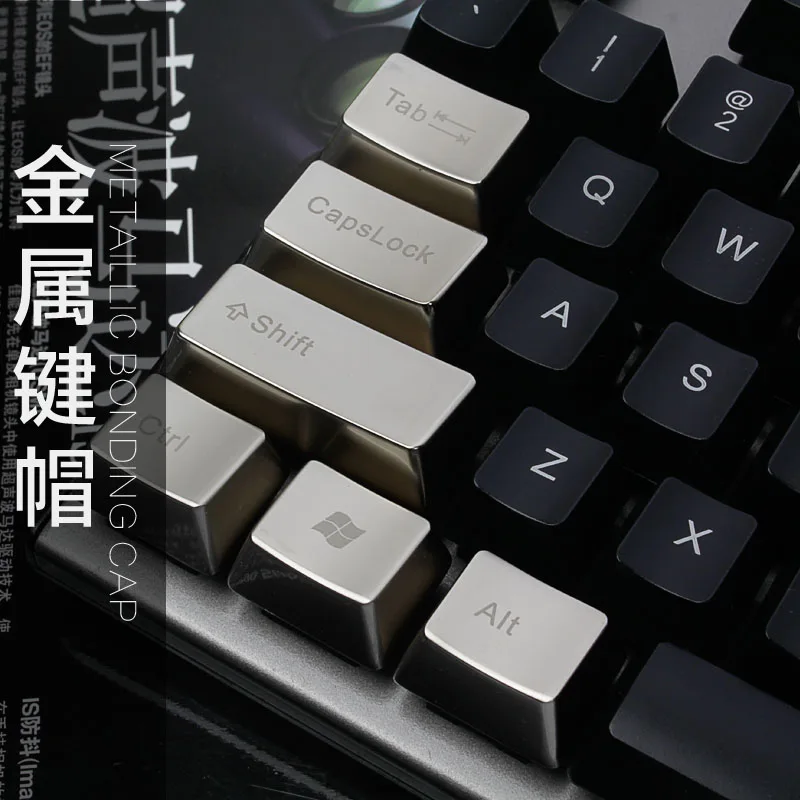 Silver Gold Color Mechanical Keyboard 37 Key Metal Keycaps For Cherry