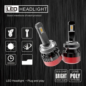 

Factory supply all in one no radio noise H7 Led H4 9003 With Lumileds Luxeon ZES Chips Car Headlight Bulbs H1 LED H11 H8 H9 HB3