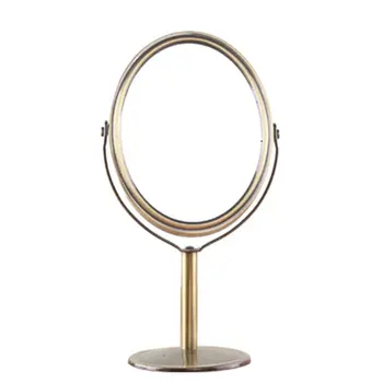 

Korean Metal Mirror Makeup Mirror Dressing Mirrors Desktop Rotating1:2 Magnification Function women Make up tools