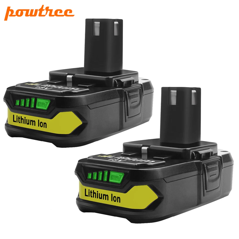 Powtree 2PACK 2500mAh 18V For Ryobi P107 Battery Replacement for Ryobi