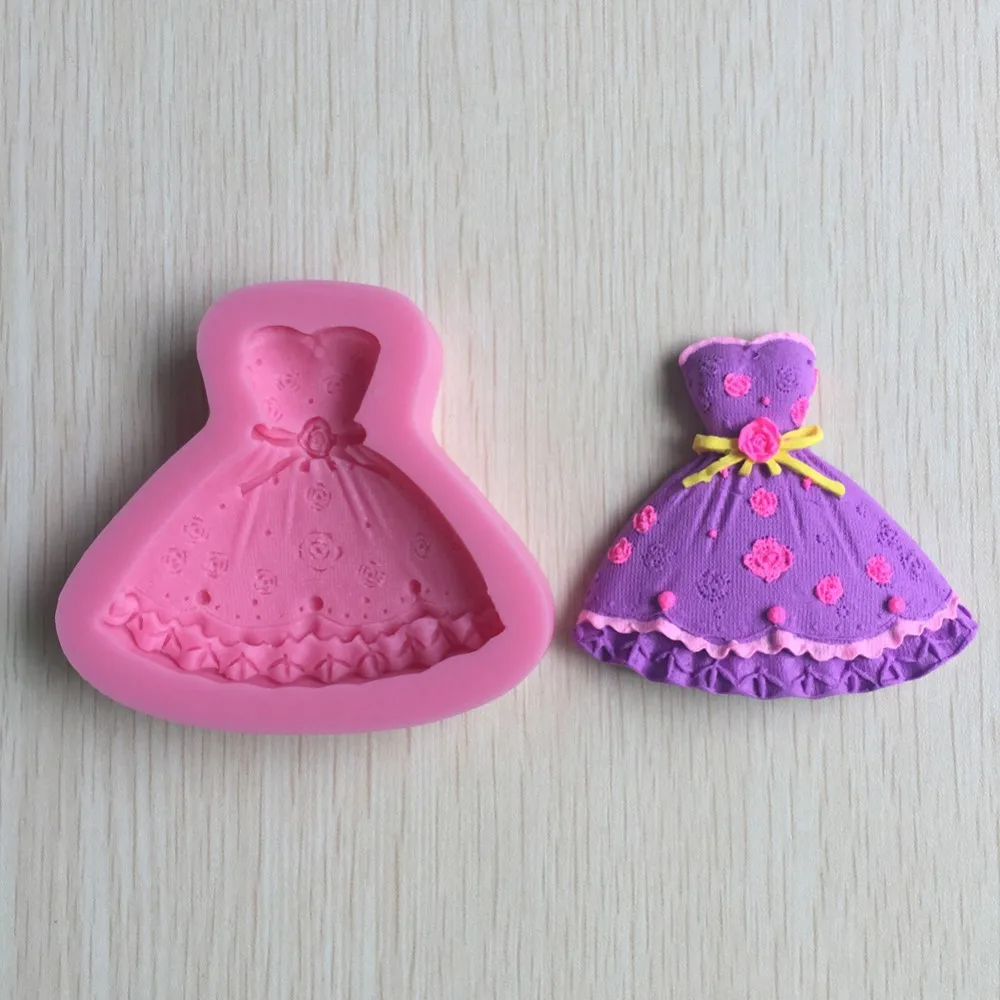 New Wedding Dress Fondant Mould Silicone Cupcake Cake Decorating Craft Mold DIY