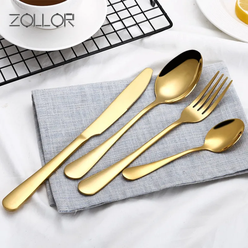 

ZOLLOR 304 stainless steel cutlery set Western tableware Full set of steak knife and fork ins wind household Western tableware