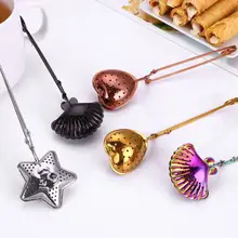 Stainless Steel Kitchen Shell Star Heart Shaped Tea Strainers Seasoning Infuser Coffee Tea Filter Balls LX8746