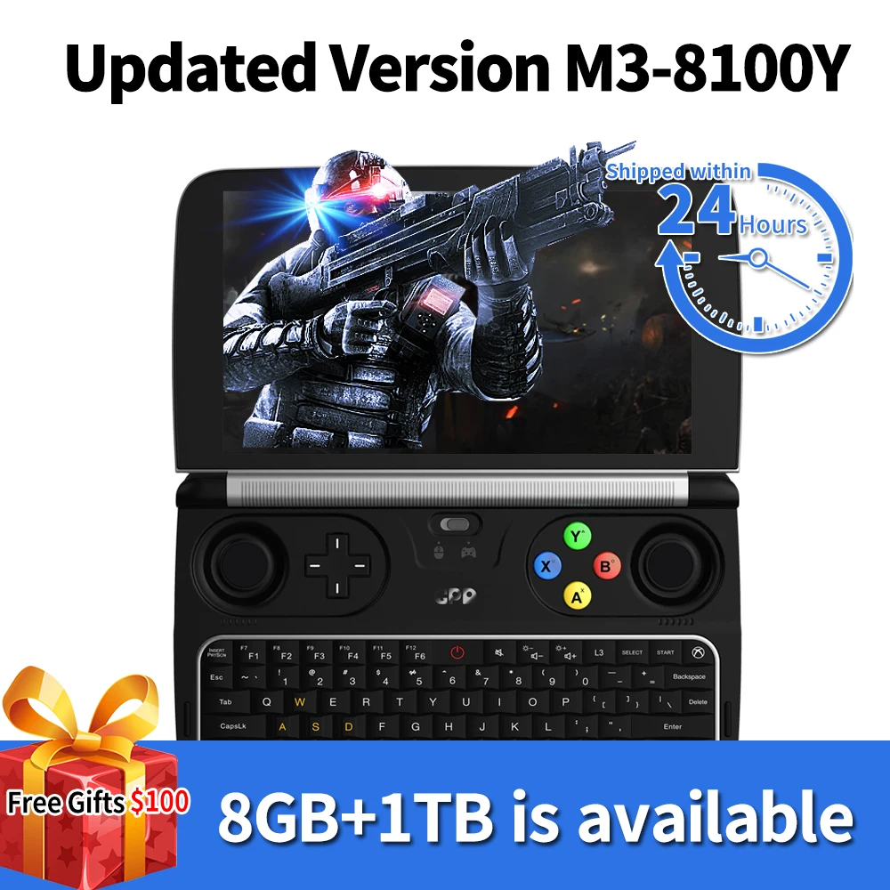 

GPD Win 2 WIN2 Intel Core m3-8100Y Quad core 6.0 Inch GamePad Tablet Windows 10 8GB RAM 256GB ROM Pocket Mini PC Computer Laptop