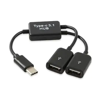 

USB Type-C 3.1 to 2 OTG Dual Port HUB Cable Y Splitter Type C Converter Charging Data Transmission Adapter Cable for Tablet