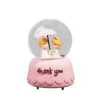 B Инновационные INS Girl Dream балет сердце розовый снег, фонарики музыкальная шкатулка в виде хрустального шара Студенческая пара Подарочная Музыкальная Коробка украшения - Цвет: B