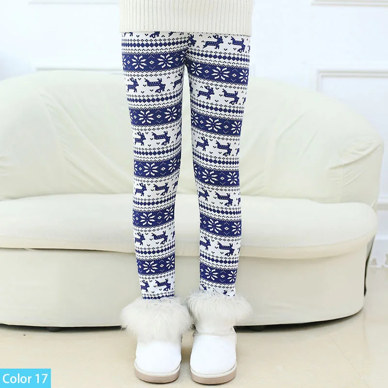 Color 17 SheeCute/леггинсы для девочек плотные теплые штаны для малышей и детей детские штаны с цветочным принтом на осень-зиму SCW101 - Цвет: Color 17