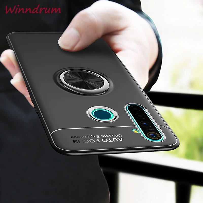 Чехол с кольцом Winndrum для OPPO Realme XT X2 pro 5 6 X C3 Q мягкий силиконовый Магнитный