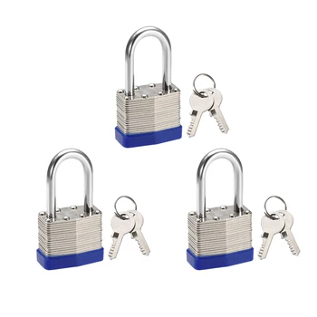 

uxcell 3pcs 38mm/1.5" Shackle Key Different Safety Padlock Steel Lock