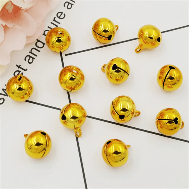 Dark Gold 20 шт./компл. 10 Цвета с вакуумным напылением нитрида титана ремесло колокольчики 6 мм маленькие круглые колокольчики для фестиваля вечерние Xmas Tree Висячие украшения - Цвет: Dark Gold