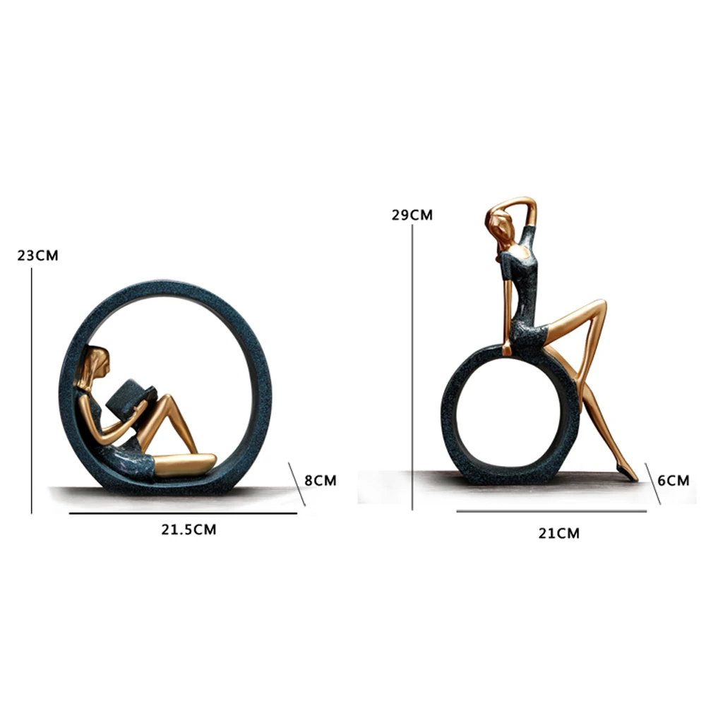 Аксессуары для украшения дома для девочек, рождественский подарок для девочек, Европейский стиль, изделия из смолы, украшения для чтения, искусство, Декор для дома в гостиную