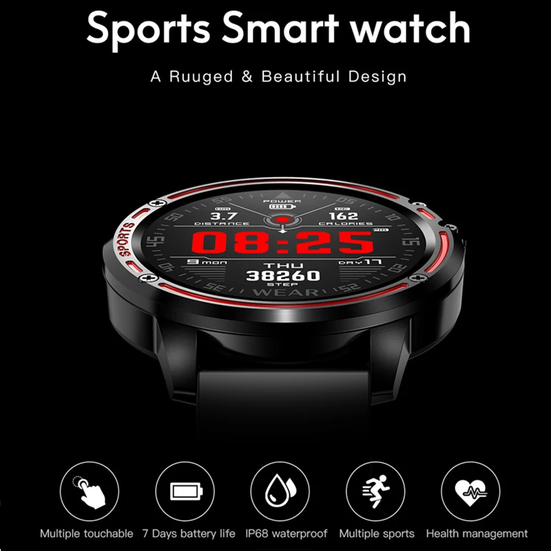 L8 Smart Watch Men Ip68 Waterproof Mode Smart Watch with Ecg Ppg Blood Pressure Heart Rate Sports Fitness Watches