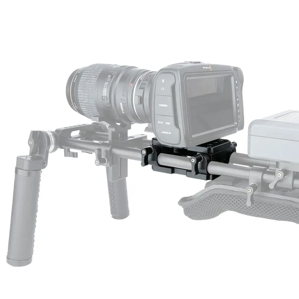 NICEYRIG DSLR 카메라 베이스 플레이트, 알루미늄 플레이트, DIY 치즈 플레이트 키트, 숄더 리그, 15mm 로드 레일, DSLR 베이스 플레이트, 1/4 3/8