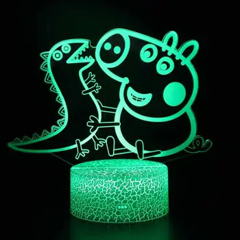 

Peppa Pig 3D 7 Color LED Night Light Touch Table Lamp Creative Visual Anime Figure George Night Light Children's Birthday Gifts