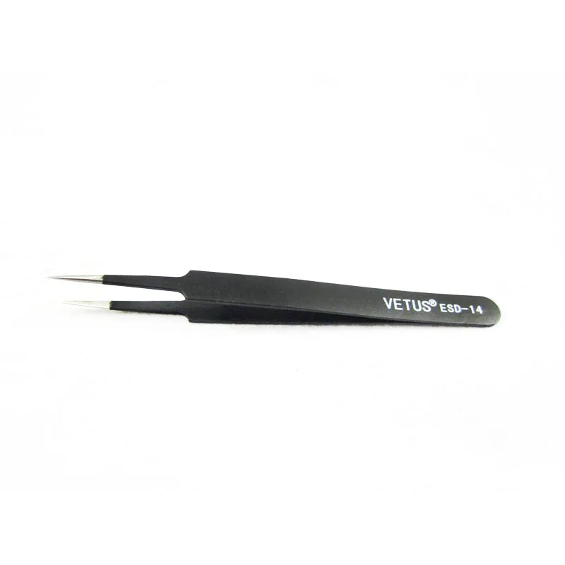 VETUS BGA Precision ESD Stainless Steel Anti-static Tweezers SMD Reworking Soldering Hand Tools ESD10-17