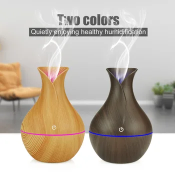 

USB Wood Grain Essential Oil Diffuser Ultrasonic Air Humidifier Household Aroma Diffuser Aromatherapy Mist Maker with Light