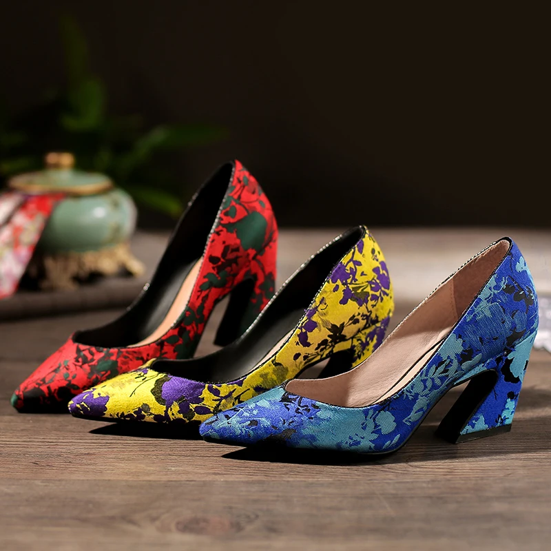 

High-heeled Shoes Woman Autumn 2019 Genuine Leather Shallow Mouth Sharp Quality Shoe Woman With Single