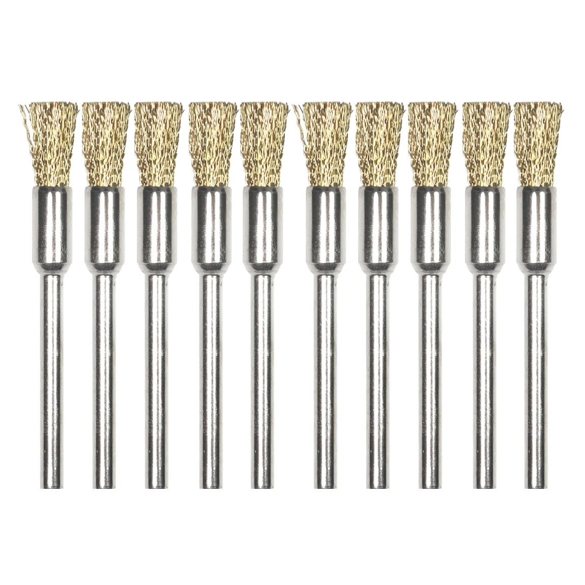 10 pieces Brass Wire Brushes CUP cups shape brush 3mm shank shaft tool 